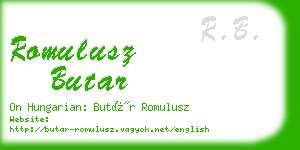 romulusz butar business card